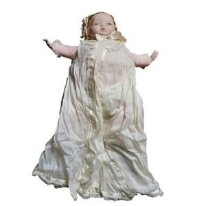 Antique Bye-Lo Baby Style Bisque Porcelain Doll 16" Gown Heirloom Dollcore